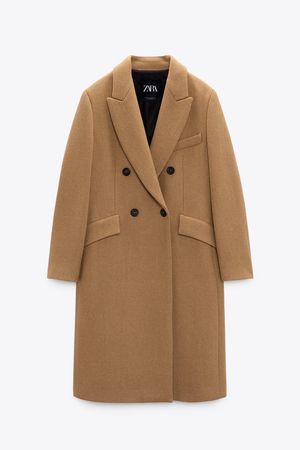 DOUBLE BREASTED WOOL BLEND COAT - taupe brown | ZARA United States