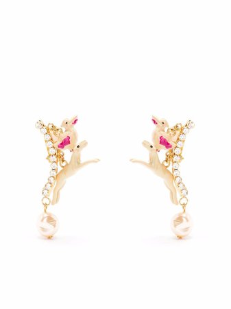 Marni charm crystal drop pearl earrings - FARFETCH