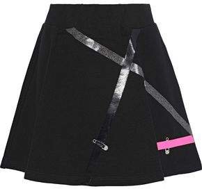 Flared Appliqued French Cotton-terry Mini Skirt