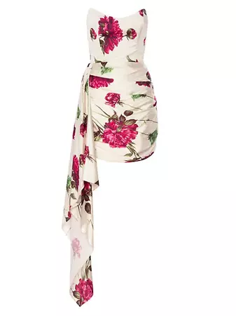 Shop Katie May Chasing Dawn Floral Drape Minidress | Saks Fifth Avenue