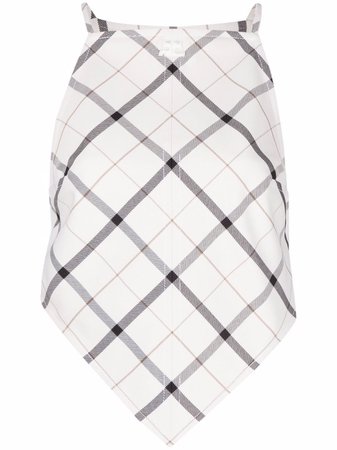Shop Courrèges embroidered-logo checked tank top with Express Delivery - FARFETCH