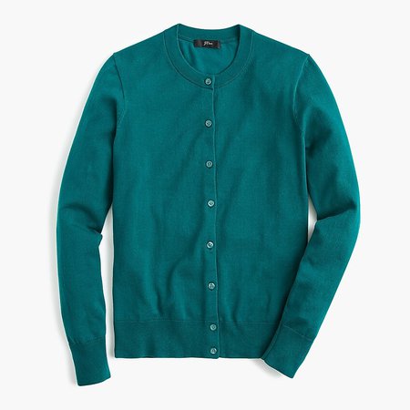 J.Crew: Cotton Jackie Cardigan Sweater jade green