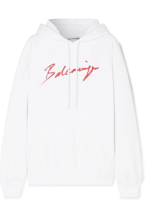 Balenciaga | Printed cotton-jersey hoodie