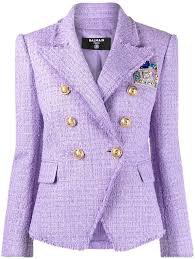purple cropped tweed blazer - Google Search
