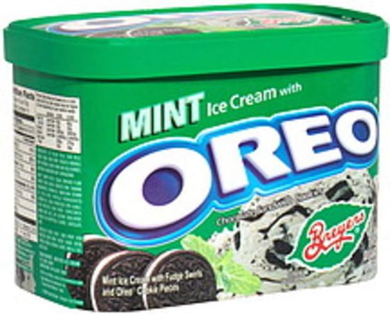Breyers with Oreo Chocolate Sandwich Cookies Mint Ice Cream - 1.75 QT, Nutrition Information | Innit