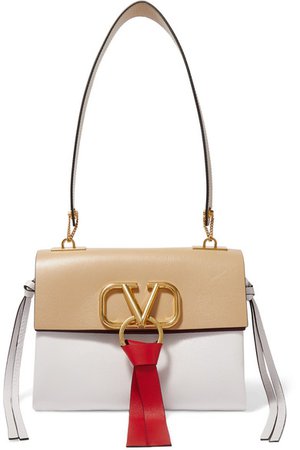 Valentino | Valentino Garavani VRING small color-block leather shoulder bag | NET-A-PORTER.COM