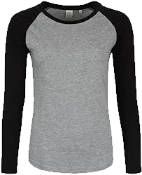 raglan t-shirt grey black navy blue long sleeves