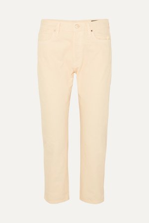 The Low Slung Cropped Low-rise Straight-leg Jeans - Cream