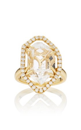 ARK 18K Gold Crystal And Diamond Ring