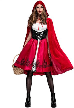 Amazon.com: Soyoekbt Women's Little Red Riding Hood Costume Halloween Cloak Cosplay S: Clothing