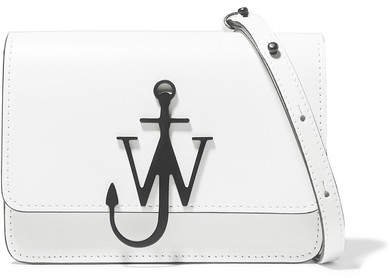 Logo Mini Leather Shoulder Bag - White