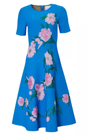 Carolina Herrera Floral Fit & Flare Dress | Nordstrom