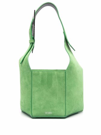 Shop The Attico embroidered-logo suede tote bag with Express Delivery - FARFETCH