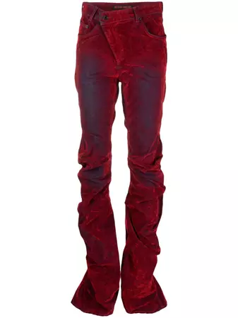 Ottolinger high-waisted Draped Velvet Jeans - Farfetch