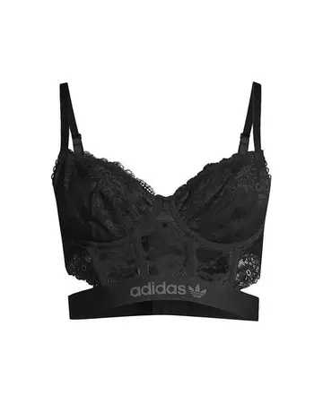 adidas Logo Band Lace Bustier in Black | Lyst