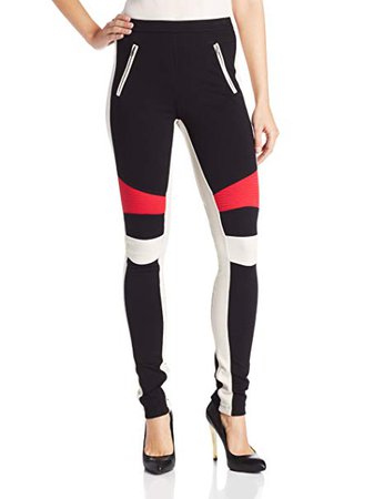 women's black, red, and white pants