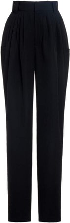 Alessandra Rich Light Wool High Waisted Trousers