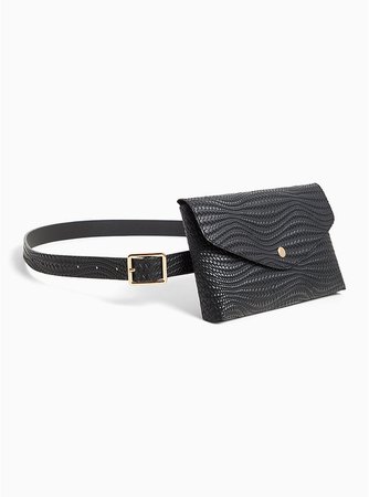 Black Braided Faux Leather Envelope Belt Bag - Plus Size | Torrid