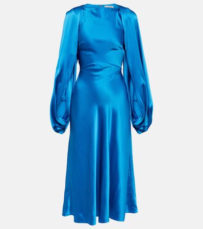 Koda Silk Midi Dress in Blue - Roksanda | Mytheresa