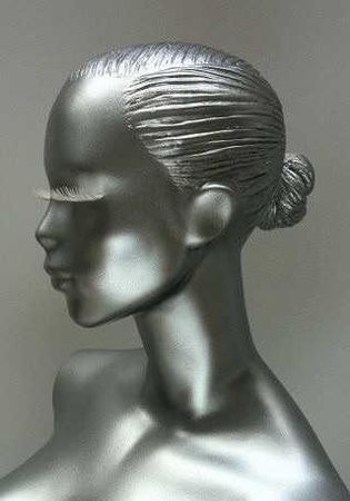 silver portrait of a ballerina, head