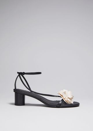 Heeled Leather Sandals - Black - Heeled sandals - & Other Stories