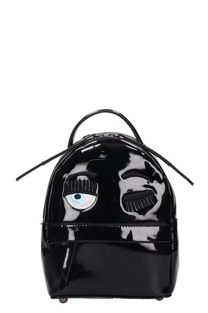 Chiara Ferragni Backpack In Black Patent Leather