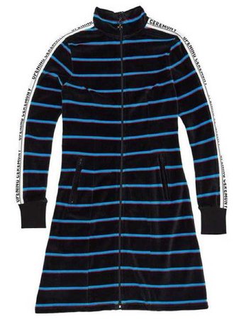 Striped Velour Track Dress