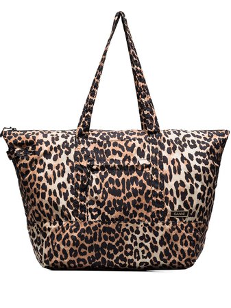 GANNI leopard-print shoulder bag - FARFETCH