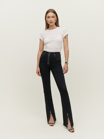 Toby Zip Front High Rise Bootcut Jeans - Sustainable Denim | Reformation