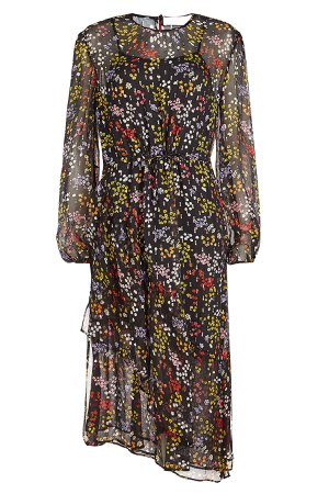 Printed Silk Chiffon Asymmetric Dress Gr. IT 42