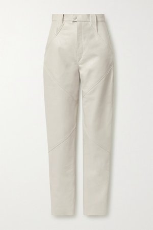Isabel Marant | Xenia leather tapered pants | NET-A-PORTER.COM