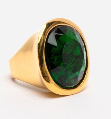 gold and green ring