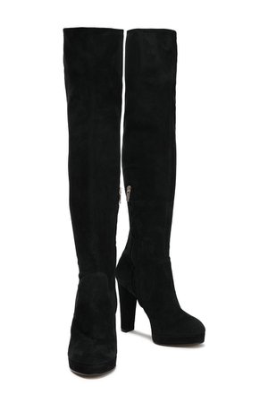 Black Suede over-the-knee boots | Sale up to 70% off | THE OUTNET | SERGIO ROSSI | THE OUTNET