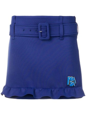 PRADA Envelope Ruffled Mini Skirt In Blue