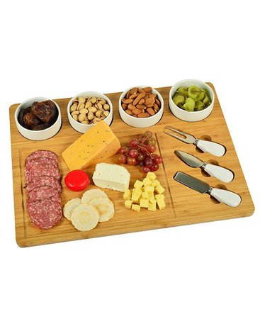 Picnic At Ascot Baxter Bamboo Cheese Board with 4 Bowls and Multifunction Knife & Reviews - Serveware - Dining - Macy's