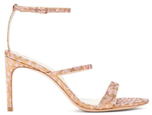 Rosalind Metallic Leopard Print Sandals - Womens - Gold Multi