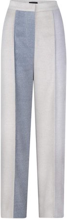 BEVZA Colorblocked Wool Straight-Leg Pants