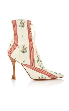 Printed Satin Ankle Boots by Tabitha Simmons for Brock Collection | Moda Operandi
