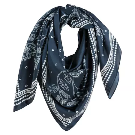 Xxl botanical print scarf, star print/navy background, La Redoute Collections | La Redoute