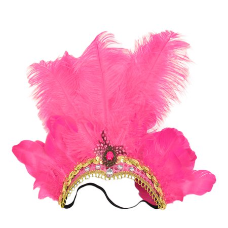 Joybuy Vearear Women Sequins Rhinestone Feather Headband Show Halloween Dancing Party Headpiece