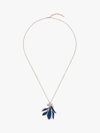 Ted Baker Paneela Flower Pendant Necklace, Pale Gold/Blue at John Lewis & Partners