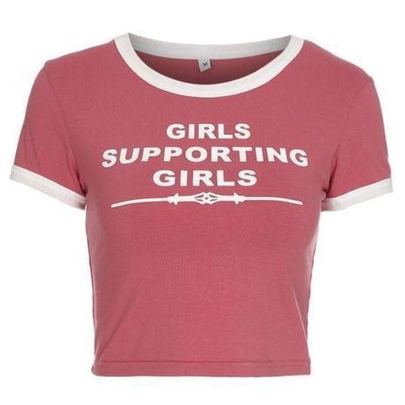 Girls Supporting Girl Crop Top T-Shirt Feminist Girl | DDLG Playground