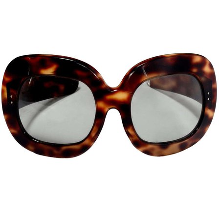 Faux Tortoise Oversized Vintage Sunglasses Made in France, 1960s For Sale at 1stDibs