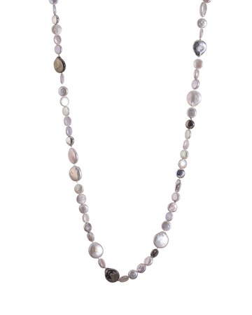 Michael Aram 32" Molten Gray Freshwater Pearl Necklace