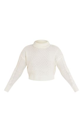 CREAM CABLE KNITTED SHOULDER DETAIL JUMPER
