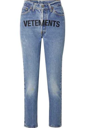 Vetements | + Levi's printed mid-rise straight-leg jeans | NET-A-PORTER.COM