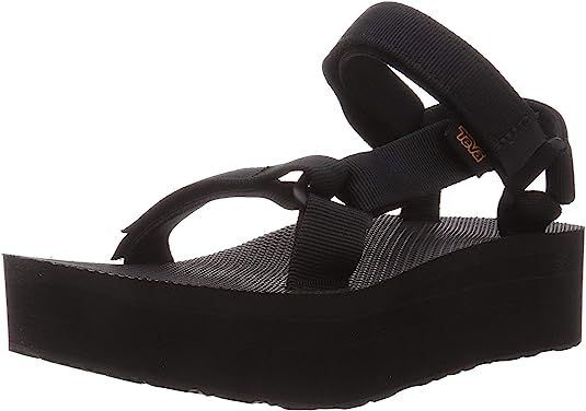 Amazon.com | Teva Unisex Flatform Universal Sandal, Black/Tan, 8 US Women | Sport Sandals & Slides