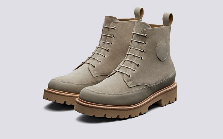 Anton | Mens Boots in Beige Suede and Leather | Grenson Shoes