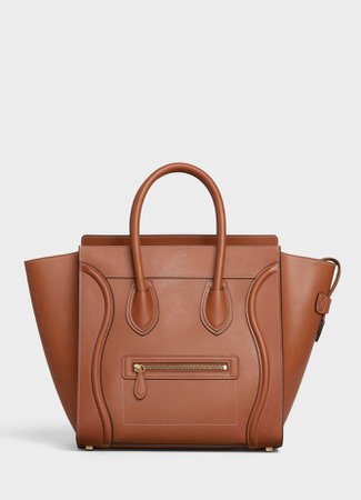 Mini Luggage handbag in natural calfskin - Tan - Official website | CELINE