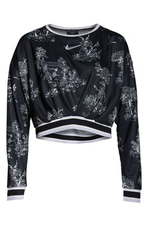 Nike Court Dri-FIT Cropped Crewneck Pullover black